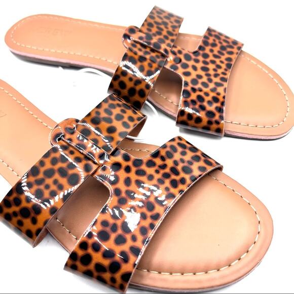 J.Crew Womens Animal Print Sandal Slide Sz 8 - Picture 3 of 7